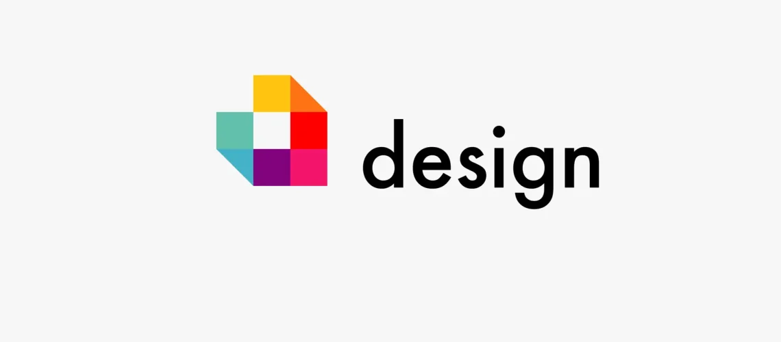 a logo with colorful squares