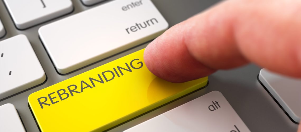 Rebranding Concept - Slim Aluminum Keyboard with Yellow Keypad. 3D Illustration.